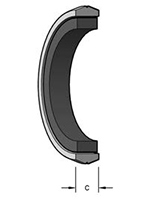 1-1/2 Inch (in) Bore Diameter and 1-1/4 Inch (in) Groove Diameter 2 PC Piston Seal